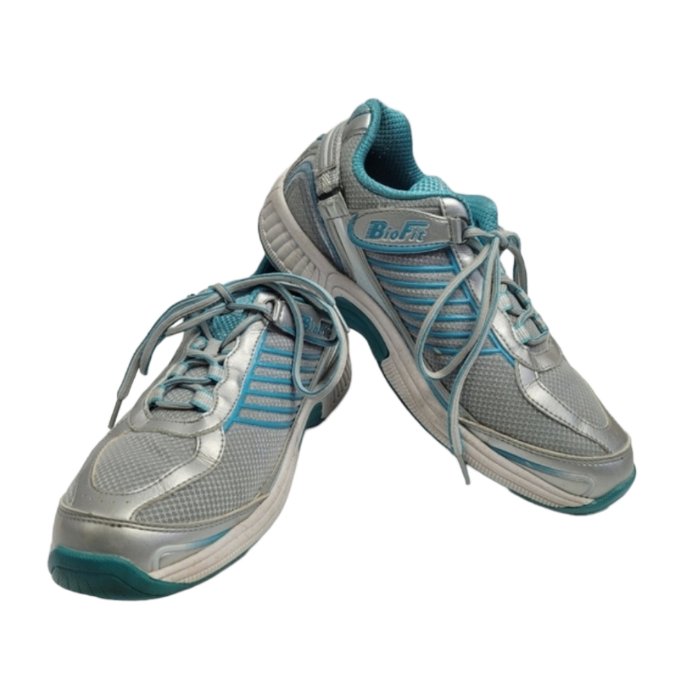 Orthofeet BioFit Verve 975 Silver/Teal Walking Sneakers/Shoes Size 9 Medium